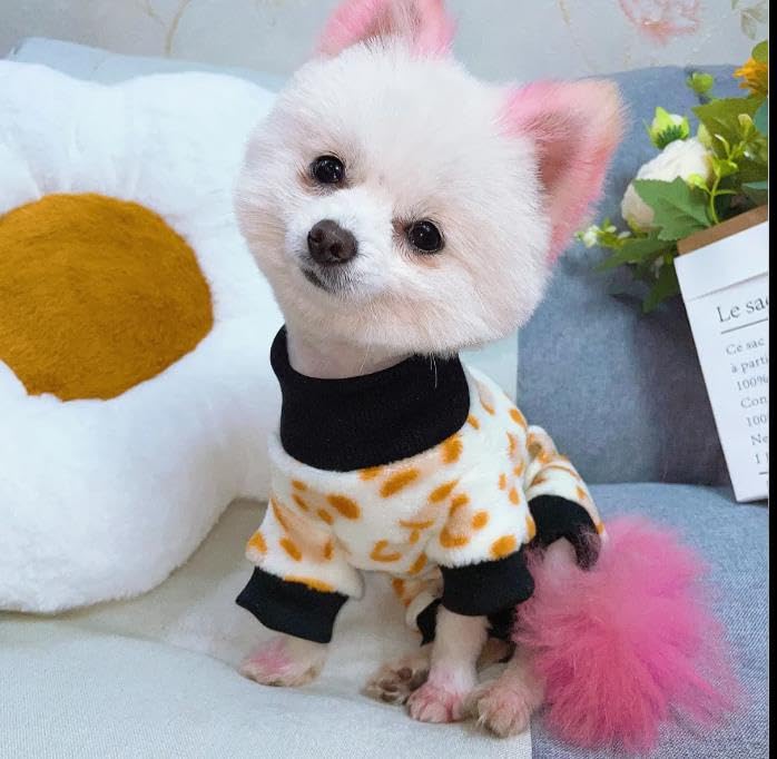 Amazon | ISUPY 犬のパジャマ ロンパース つなぎ ペット服 秋冬 豹柄